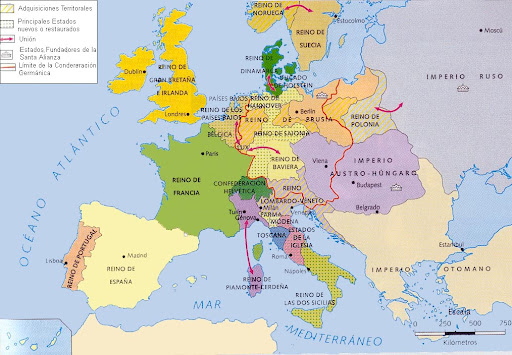 Mapa El Congreso de Viena de 1815 El Retorno al Statu